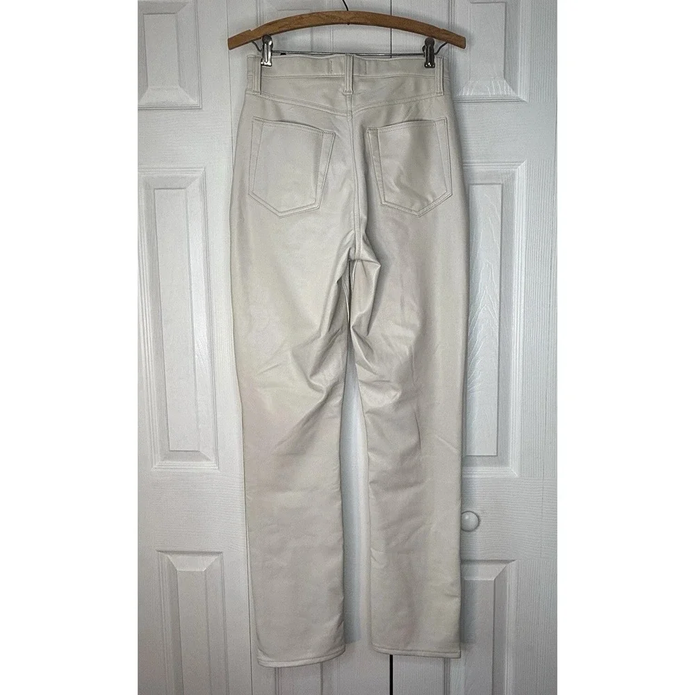 Abercrombie & Fitch Jeans Womens 27 Cream/leather Curve Love High Rise NWT $140‎